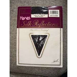 Hanes Silk Reflections‎ Pantyhose 715, C/D, Barely Black
